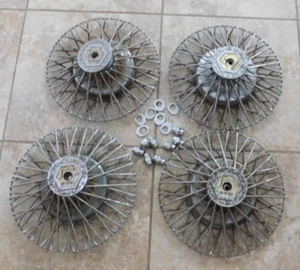 25-625 4 Vintage Sunspoke III Keystone Spike Hubcaps Caps Nuts Washers Cars OLD - Picture 1 of 12