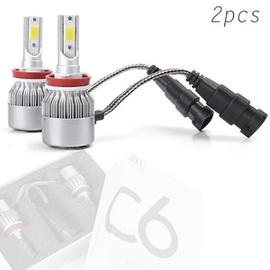 2x H8 H9 H11 36W 6000K - 72W COB LED White Front Headlight Headlamp Bulbs Kit - Picture 1 of 8