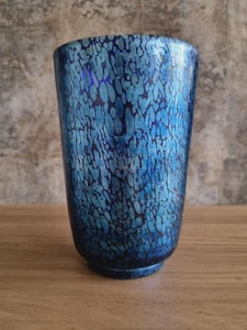 Loetz Papillon Vase cobalt Spot Iridescent Vase 16cm Art Deco - Picture 1 of 8