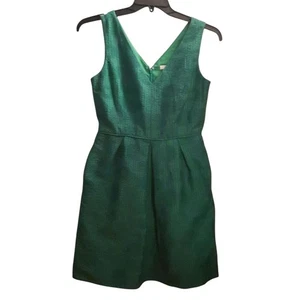 J. Vestido verde sin mangas de jacquard Crew talla 4 - Imagen 1 de 6
