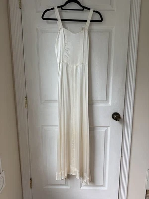 Vintage 1930s 40s White Satin Dress Slip Maxi Wedding - Image 1 of 4