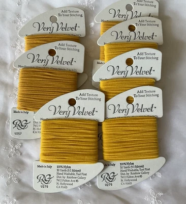 Needlepoint Embroidery Thread Rainbow Gallery Lot of 7 Very Velvet Goldenrod New - Image 1 of 3