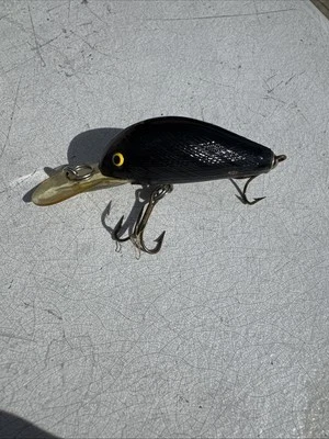Vintage Bill Norman Quarterback Deep Little Scooper Gold/Black 1 3/4" Fish Lure - Image 1 of 3