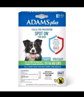 Adams Plus Flea & Tick Prevention Spot On, Large Dogs 31 To 60 lb - Image 1 of 4