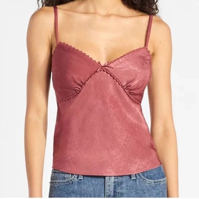 Babydoll No Boundaries Borde de Encaje Y2K Cami Top Hada Encaje Juniors XL Rosa Oscuro Foto 1 de 4