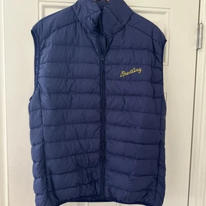 Breitling Watch Down Vest Jacket NWOT Authentic Breitling Blue Navy L Swiss - Picture 1 of 7