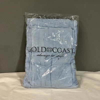 Sábana de baño de algodón hilado con anillo Gold Coast y 4 paños azules NUEVA C Foto 1 de 4
