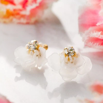 Pendientes Flor Cristal Swarovski Hechos a Mano con Perlas - Ultra Ligeros - Elige Color Foto 1 de 4