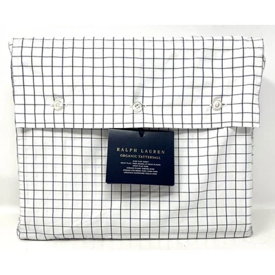 Ralph Lauren Organic Cotton Tattersall King Size Flat Sheet Sheeting *READ* NWT - Image 1 of 4