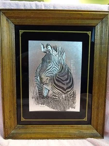 ZEBRA IN METALLO ACQUAFORTE DI SPUGNA LEGNO - Foto 1 di 3