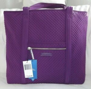 Vera Bradley Iconic "VERA" large tote bag Gloxinia Purple Microfiber - NWT 