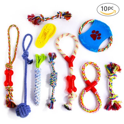 Dog Rope Toys for Small Medium Large Dog Chew Toys for Puppy 10 Pack Durable - Image 1 of 4