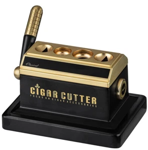 Cortador de mesa Angelo negro/oro 15x10,5x10 cm, anillo 41+50,2 V-Cutter humidor - Imagen 1 de 1
