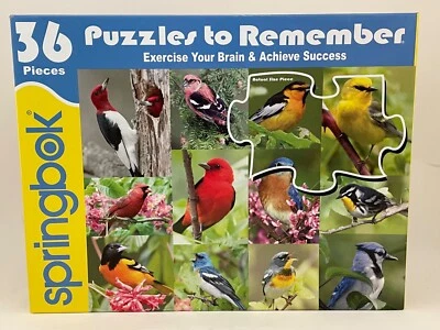 Springbok 36 Pcs Birds oversized Jigsaw Puzzles to Remember Alzheimers/Dementia - Image 1 of 4