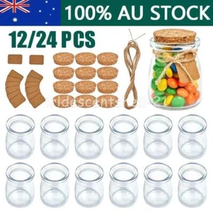 Glass Favor Jar With Cork Lid DIY Wishing Wedding Decor Pudding Bottle 100ML - Picture 1 of 12