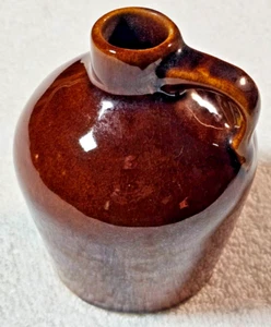 Antique Roy Croft Ceramic Mini Pitcher Early 1900's 5" x 4" Glazed Brown - VTG - Picture 1 of 10