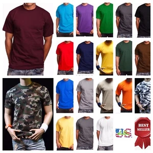 T-shirt uomo MAX HEAVY HEAVY WEIGHT collo a vite singola S-7X & LT-5XLT palestra cotone alta grande - Foto 1 di 32