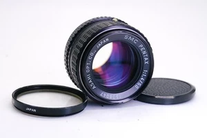 Obiettivo Pentax SMC 50mm F1.4 M42 attacco a vite con tappo anteriore, funziona ma leggi! - Foto 1 di 8
