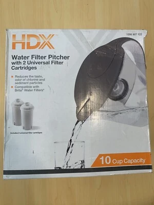 Brand New,  HDX 10-Cup Large Water Filter Pitcher with 2 Filters, BPA Free - Image 1 of 4