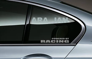 POWERED BY RACING Vinyl Decal sticker emblem sport speed car logo window SILVER - Picture 1 of 1