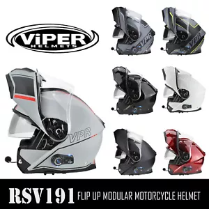 VIPER RSV191 BLINC BLUETOOTH FLIP FRONT CRASH MOTORCYCLE DVS MOTORBIKE HELMET - Picture 1 of 16