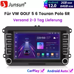 2+64GB DAB+ Android Carplay Autoradio GPS NAVI BT Für VW GOLF 5 6 Touran Polo 6R - Bild 1 von 12