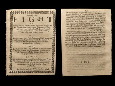 1648 RARE Charles II Siege of Colchester Cromwell Civil War Royalist Lucas Death - Image 1 of 4