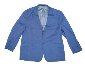 Paul Fredrick Mens Blue Classic Fit 2 Piece Suit 2 Button Jacket 48R Pants 37 - Picture 1 of 20
