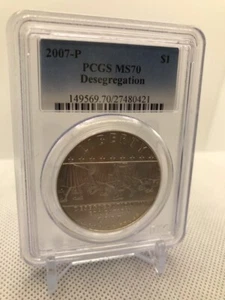 2007-P $1 DESEGREGATION COMMEMORATIVE SILVER DOLLAR PCGS MS70 - Picture 1 of 2