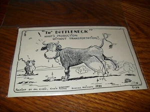 SOUVENIR POSTKARTE - "TH BOTTLENECK" LUSTIGE KUH 1982, EMPIRE KARTOON KARDS DIST. - Bild 1 von 6