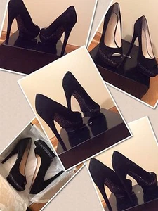 Boutique 9 schwarze glitzernde Plateau-Pumps Größe 9,5 neu mit Karton Glamourös - Bild 1 von 6