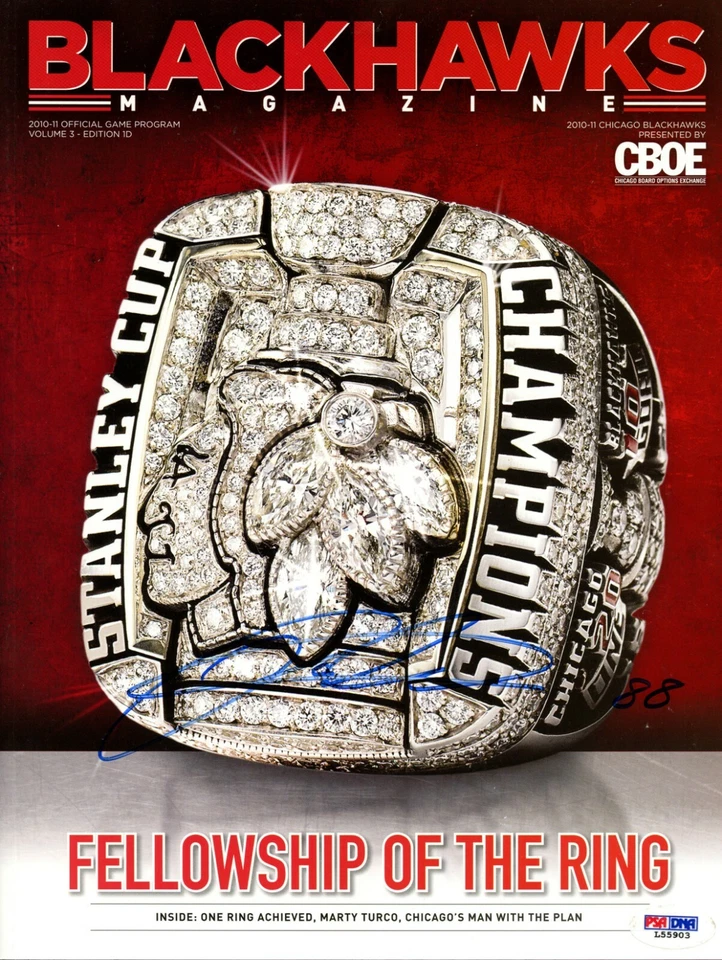 Patrick Kane signed autograph Blackhawks Magazine Fellowship of the Ring PSA - Image 1 of 2