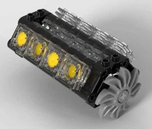 Lego V8 TRANSPARENT Engine (technic,piston,cylinder,block,motor,car,shaft,fan) - Picture 1 of 3