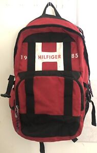 Vintage Tommy Hilfiger Backpack Red Old School Style Classic