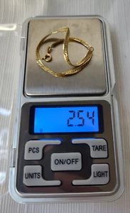 Vintage 14K massives Gelbgold Kette Fischgrät Armband 7 Zoll 2,54 Gramm ST21 - Bild 1 von 9