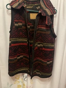 Vintage Outback Trading Company Triblend Liner Vest Wool Aztec Western Men's S - Picture 1 of 7