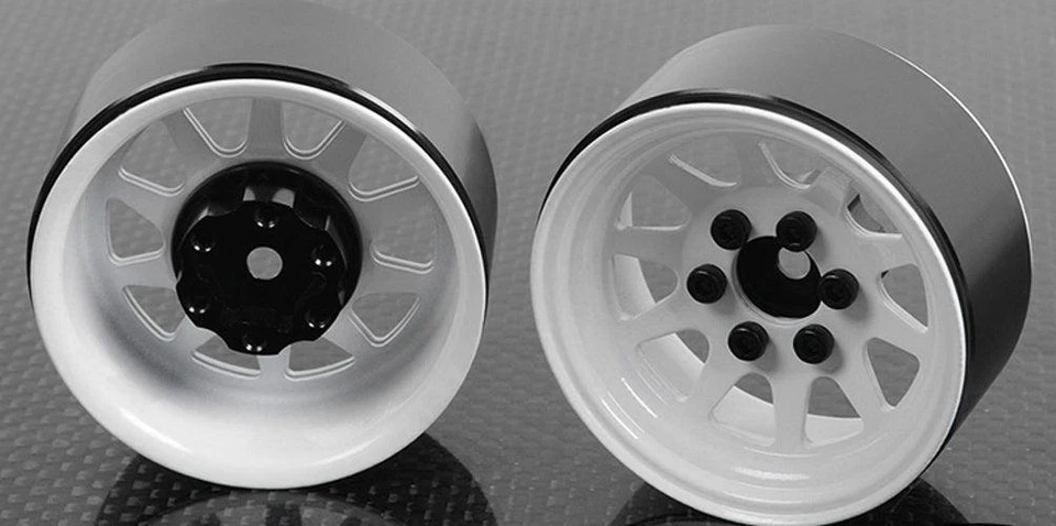 NEW RC4WD (White) OEM Stamped Steel 1.9" Beadlock Wheels Z-W0208 - Image 1 of 1