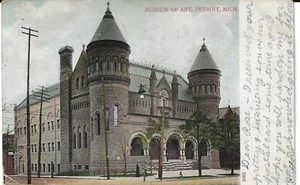 Museum of Art, Detroit, Mich. 1906 used card, mailed Walkerville, Ont. Kanada - Bild 1 von 2
