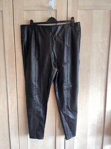 Leggings M&S in ecopelle marrone scuro. Nuovo con etichette Regno Unito 20 prezzo di listino £ 25 - Foto 1 di 3
