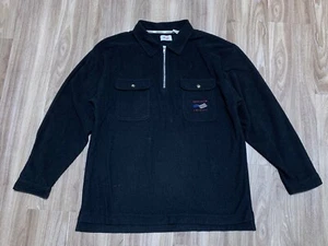 Vintage Perry Ellis America Men's 1/4 Zip Ribbed Long Sleeve Sweater Black XL - Picture 1 of 18