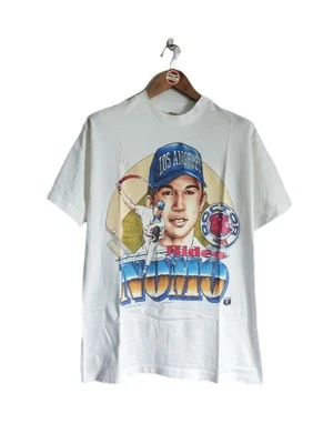 Винтажные карикатурные красочные футболки Hideo Nomo «Торнадо» 90-е LA Dodgers MLB - Изображение 1 из 4