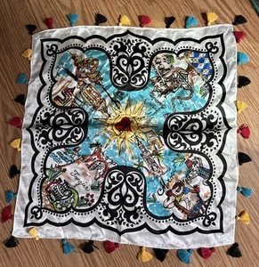 Brighton 100% Silk Scarf For Purse Shoes Travel Multi-Color 18”square - Picture 1 of 5