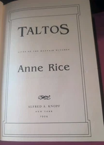 TALTOS ANNE RICE Knopf MAYFAIR WITCHES Hardback Book 1994  - Picture 1 of 6