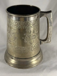 Antique Silver or Plate Stein Mug Glass Bottom Encased Austrian - Picture 1 of 15