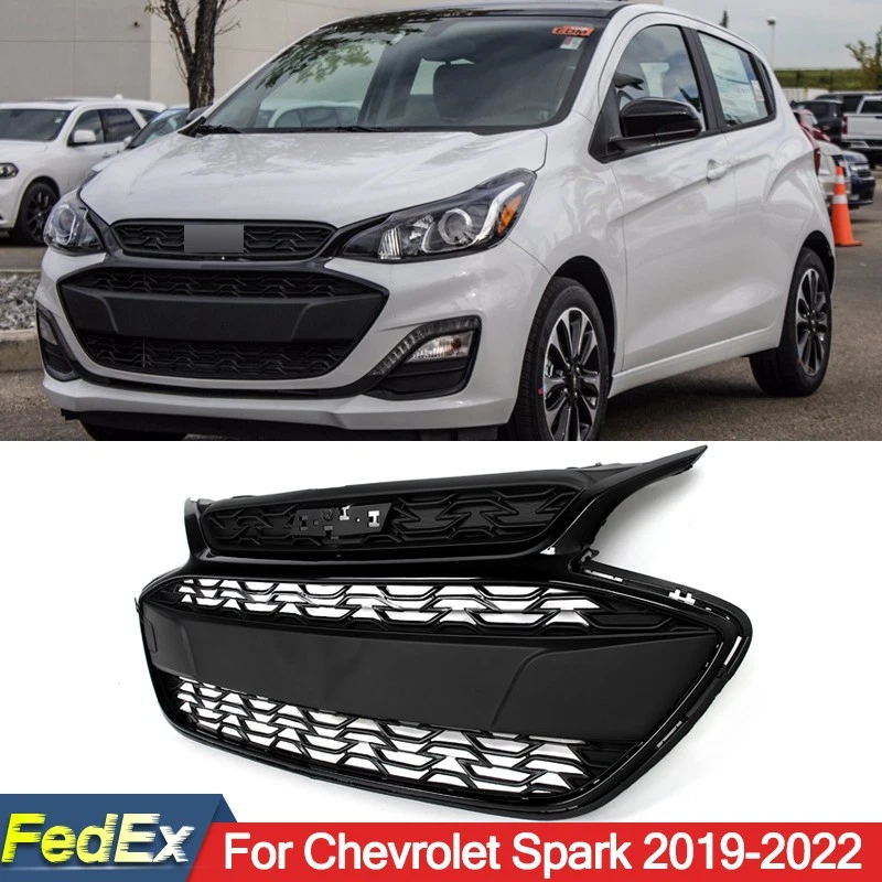 For Chevrolet Spark 2019-22 Gloss Black Front Upper Grill Bumper Grille Replace - Imagem 1 de 4