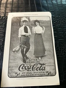 frühe 1900er MAGAZINANZEIGE #A8-195 COCA COLA SODA - TENNIS - GOLF - Bild 1 von 1