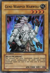 Yugioh Gene-Warped Warwolf STON-EN001 Super Rare 1st Edition LP - Picture 1 of 2