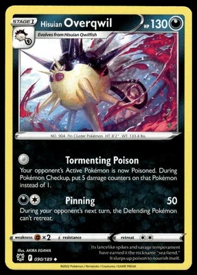 SWSH10: Astral Radiance #090/189 Hisuian Overqwil (90) - Image 1 of 2