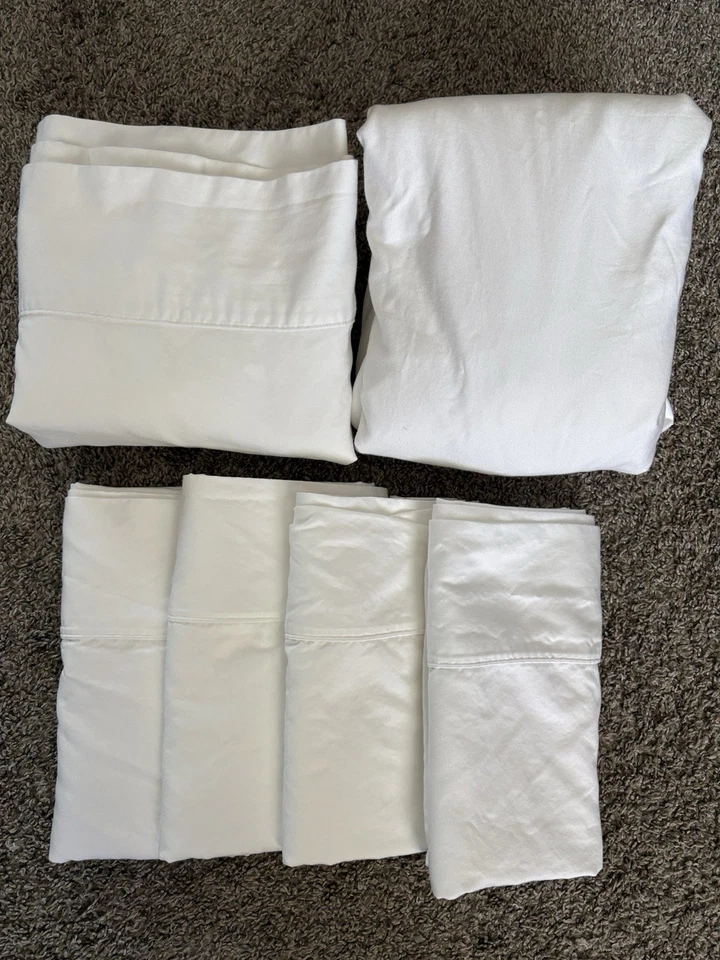 KIRKLAND SIGNATURE 6-PIECE 680 THREAD COUNT KING SIZE SHEET SET IVORY - Image 1 of 3