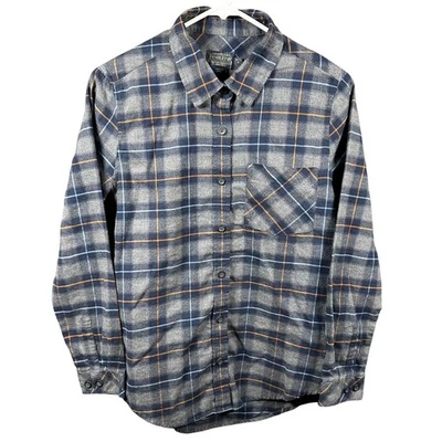Camisa Pendleton Petite Pequeña Franela a Cuadros Abotonada Gris Azul Naranja Foto 1 de 4